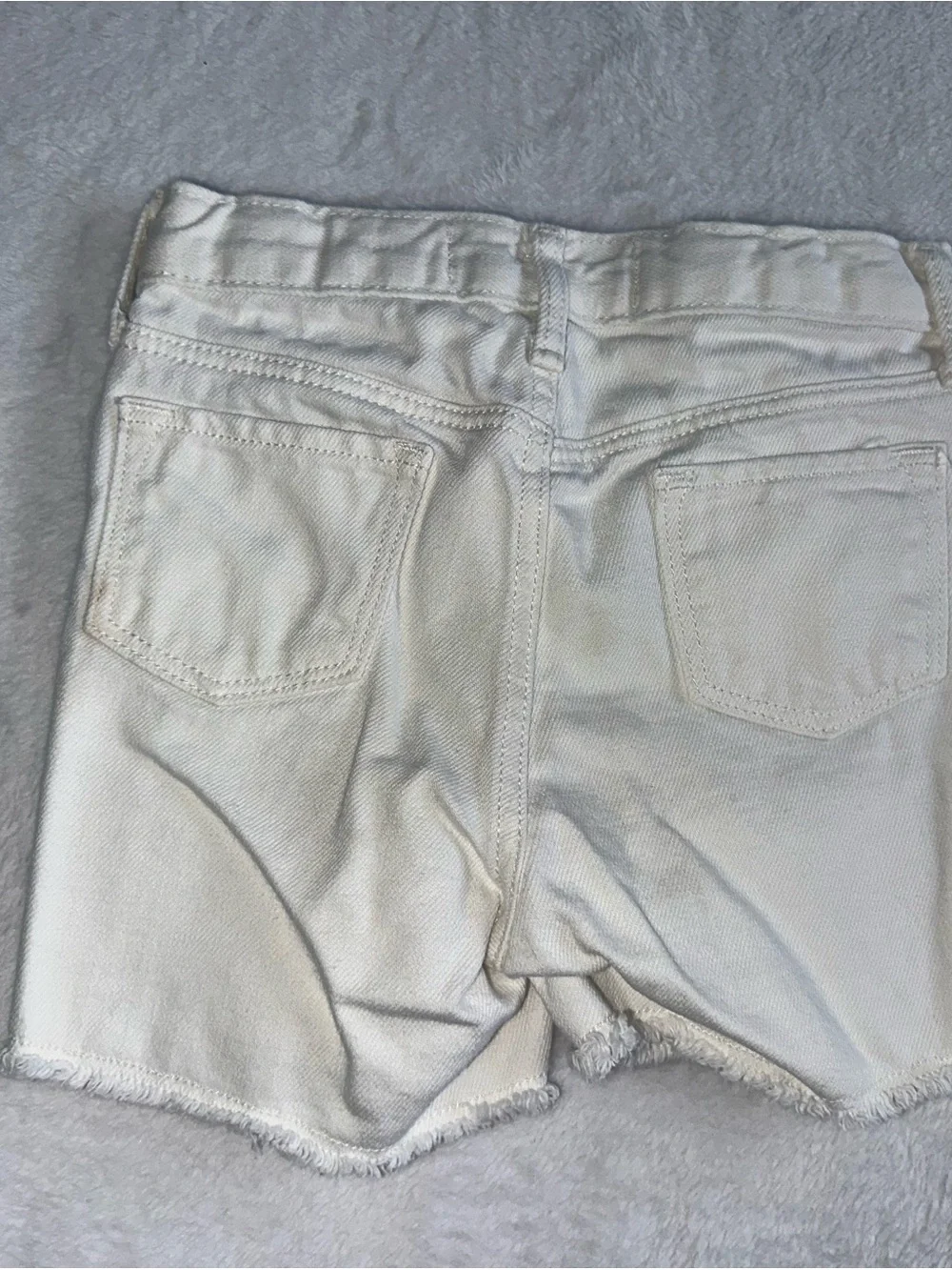 Old Navy Girls Lot of 3 Jean Shorts Size 5 adjustable waist White Blue Denim